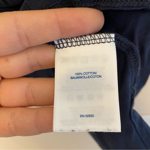 Lands End v neck cotton navy blue 3/4 sleeve top plus size tunic 2X - Picture 6 of 7